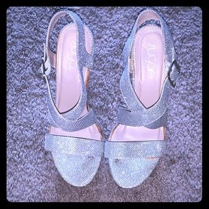Sugar Silver Glitter Slingback Sandals